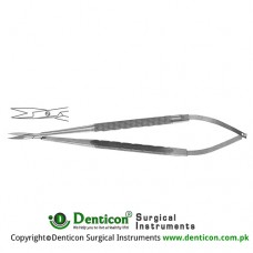 Micro Scissor Round Handle - Curved Stainless Steel, 18 cm - 7"